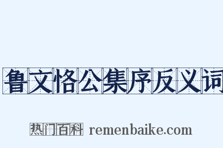 鲁文恪公集序反义词是什么意思的图片